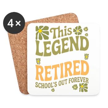 teacher Retirement Gifts for Teachers Retirement - Coasters (set of 4) - white - Front
