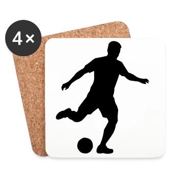 Football Fußball - Dessous de verre (lot de 4) - blanc - Devant