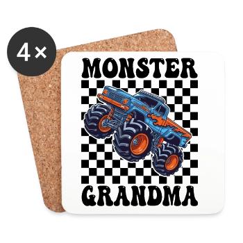 Monster Truck Blau Flammen - Untersetzer (4er-Set) - Weiß - Vorne