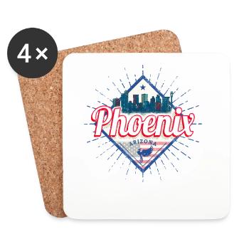 Phoenix in Arizona Vereinigte Staaten USA Souvenir - Untersetzer (4er-Set) - Weiß - Vorne