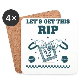 Lets Get This Rip Trading Card Booster Pack - Coasters (set of 4) - white - Front