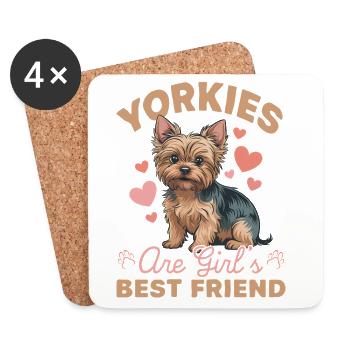 Yorkshire Terrier Yorkie Dog Breed - Coasters (set of 4) - white - Front
