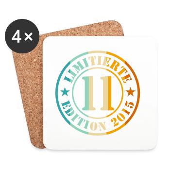 11. Geburtstag Junge Mädchen - Untersetzer (4er-Set) - Weiß - Vorne