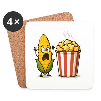 Schockiertes Mais-Popcorn - Untersetzer (4er-Set) - Weiß - Vorne