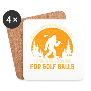 Auf der Suche nach Golfbällen – lustiger Golfer-Humor - Untersetzer (4er-Set) - Weiß - Vorne
