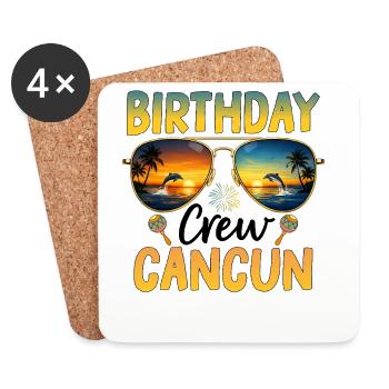 Équipe d’anniversaire Cancún - Dessous de verre (lot de 4) - blanc - Devant