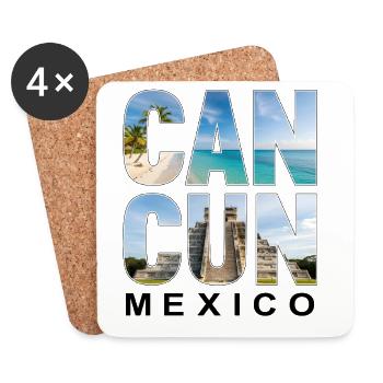 Cancun Mexico - Untersetzer (4er-Set) - Weiß - Vorne