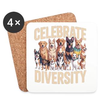 Celebrate Dog Diversity Hunde - Untersetzer (4er-Set) - Weiß - Vorne