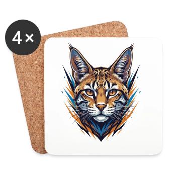 Wildcat dans le style néon - Dessous de verre (lot de 4) - blanc - Devant