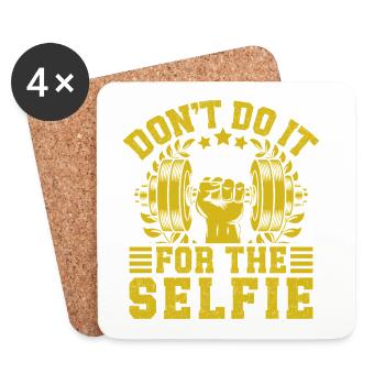 Fitness Motivation Bodybuilder Don´t Do Selfie - Untersetzer (4er-Set) - Weiß - Vorne