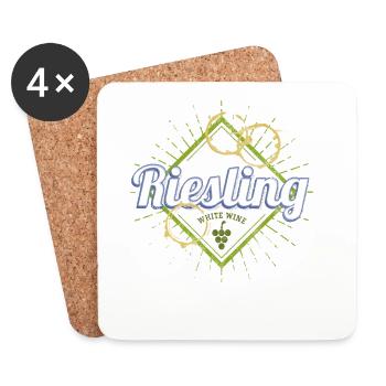 Riesling Vintage Design mit Rebe für Weintrinker - Untersetzer (4er-Set) - Weiß - Vorne