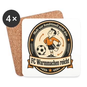 FC Warmmachen reicht - Untersetzer (4er-Set) - Weiß - Vorne