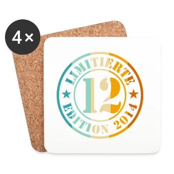 12e anniversaire - Dessous de verre (lot de 4) - blanc - Devant