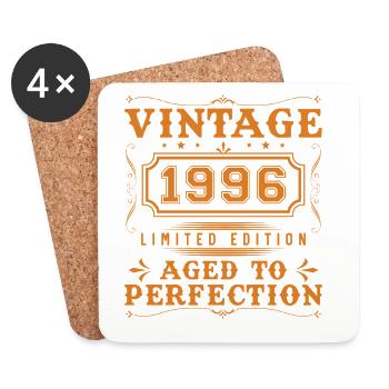 1996 Vintage Rétro Cadeau D'anniversaire - Dessous de verre (lot de 4) - blanc - Devant