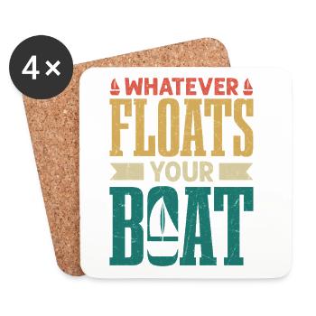 Whatever Floats Your Boat Captain Sail Sailor - Untersetzer (4er-Set) - Weiß - Vorne