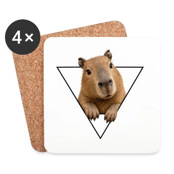 Kapybara in the Triangle - Coasters (set of 4) - white - Front
