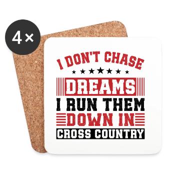 Cadeaux de course à fond - Idée de design parfaite pour un coureur de cross-country - Dessous de verre (lot de 4) - blanc - Devant