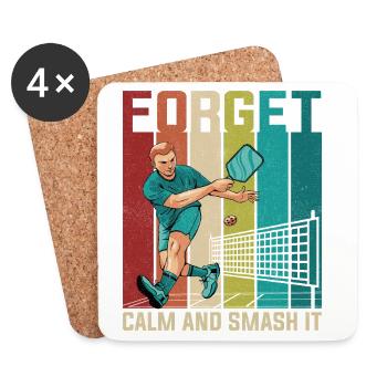 Forget It: Ruhig Smash Tennis - Untersetzer (4er-Set) - Weiß - Vorne