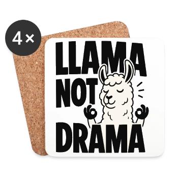 Too Glam To Give A Llama - Coasters (set of 4) - white - Front