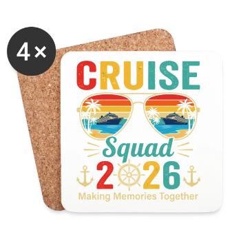 Cruise Squad 2026 Créer des souvenirs - Dessous de verre (lot de 4) - blanc - Devant