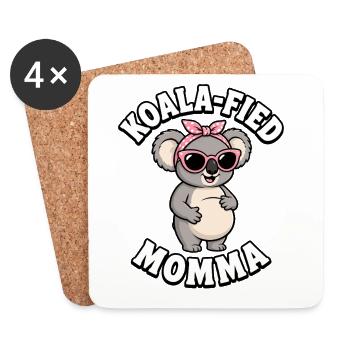 Pregnant Koala Mom Funny Pregnancy - Coasters (set of 4) - white - Front