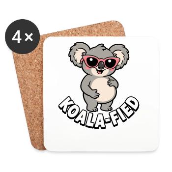Pregnant Koala Mother – Cute Koala Pregnancy - Coasters (set of 4) - white - Front