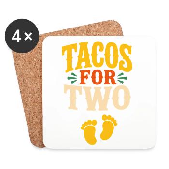 Pregnant woman loves tacos for two (pregnancy) - Coasters (set of 4) - white - Front
