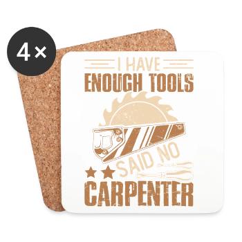 Assez d’outils – ne dites pas charpentier charpentier - Dessous de verre (lot de 4) - blanc - Devant