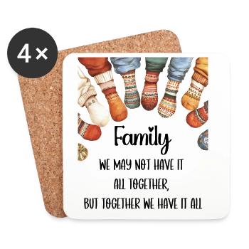 Together Family Quote - Coasters (set of 4) - white - Front