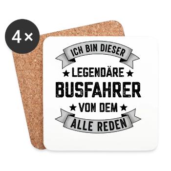 Ich bin dieser Legendäre Busfahrer Spruch Bus - Untersetzer (4er-Set) - Weiß - Vorne