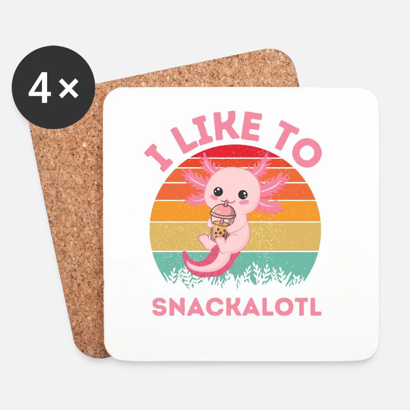 Snackalot Kawaii Bubble Tea - Untersetzer (4er-Set) - Weiß