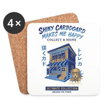 Shiny Cardboard Makes Me Happy Trading Card - Coasters (set of 4) - white - Front