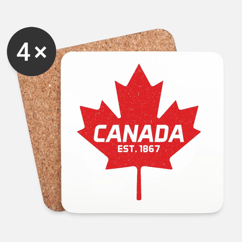 Kanada Est. 1867 Vintage Kanada-Ahornblatt - Untersetzer (4er-Set) - Weiß