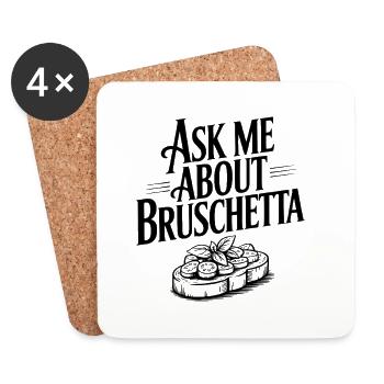 Ask Me About Bruschetta - Coasters (set of 4) - white - Front