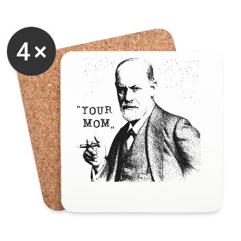 Votre mère - Déclaration de Siegmund Freud - Dessous de verre (lot de 4) - blanc - Devant