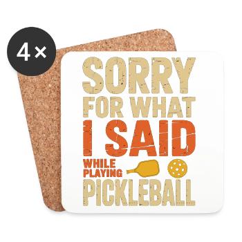 Pickleball T-shirt for players for training - Coasters (set of 4) - white - Front