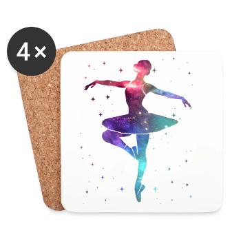 Danseuse de ballet ballerine danseuse de ballet spatial - Dessous de verre (lot de 4) - blanc - Devant