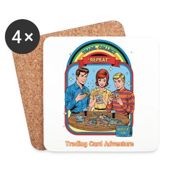 Échange Collecte, Aventure Répétée de Cartes à Collectionner - Dessous de verre (lot de 4) - blanc - Devant