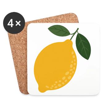 Citrus Sunshine Lemon Illustration - Coasters (set of 4) - white - Front