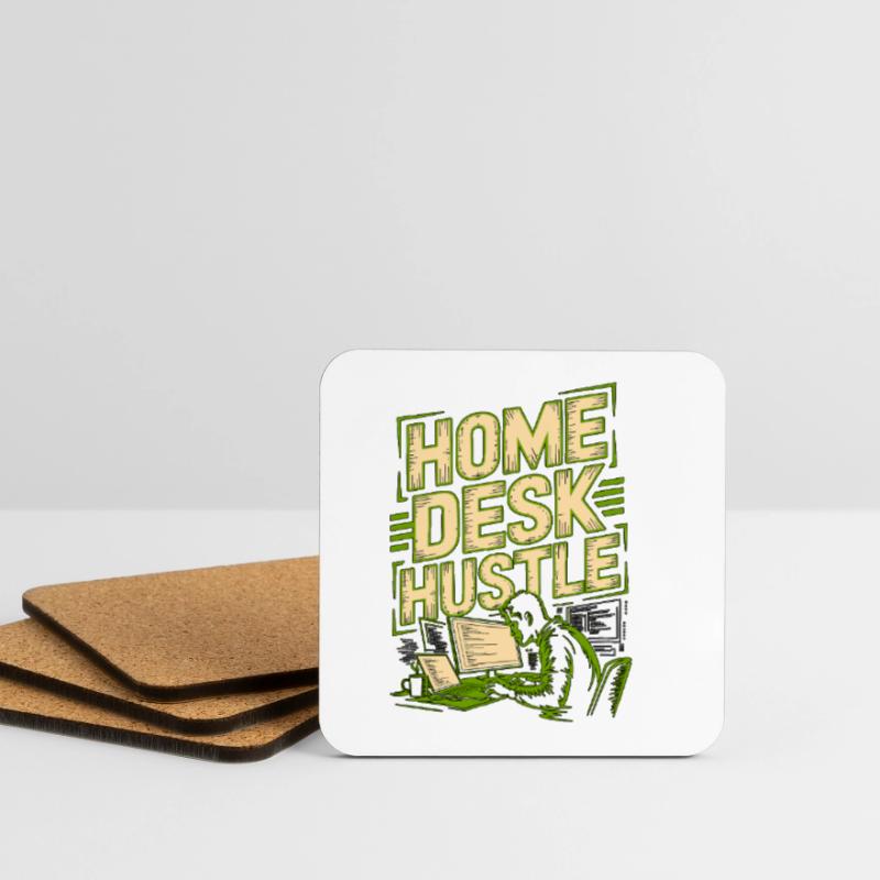 Remote Developer Home Desk Hustle Remote Coder Coasters (set of 4)