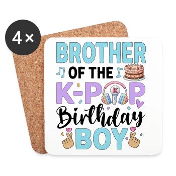 Brother of The K-Pop Birthday Boy - Coasters (set of 4) - white - Front