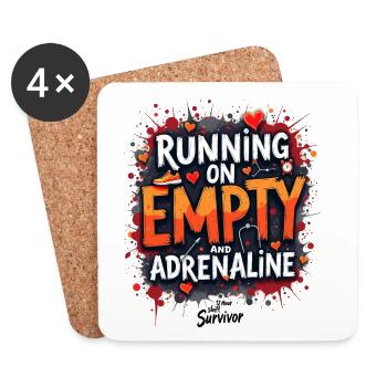 Laufend auf Leere und Adrenalin - Untersetzer (4er-Set) - Weiß - Vorne