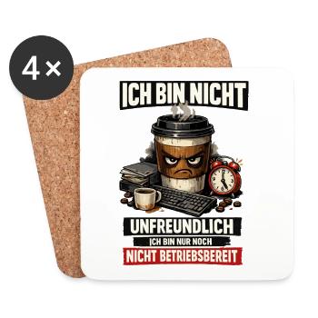 Noch nicht betriebsbereit Kaffee Büro Humor - Untersetzer (4er-Set) - Weiß - Vorne