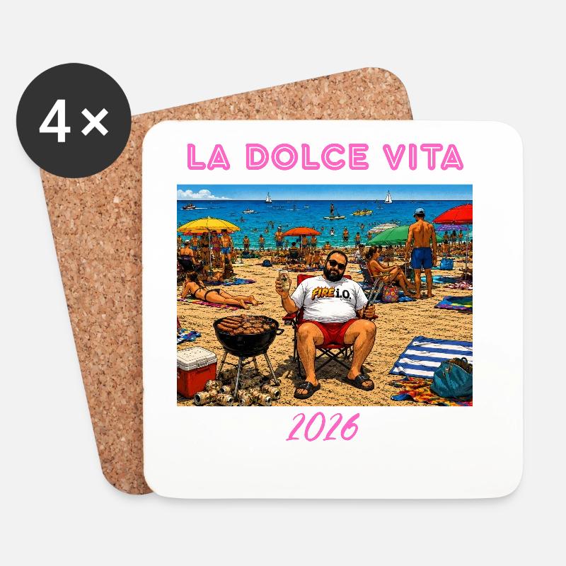 LA_DOLCE_VITA - Untersetzer (4er-Set) - Weiß