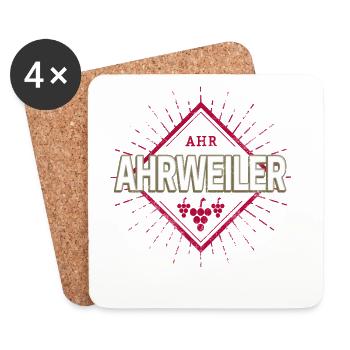 Ahrweiler an der Ahr Retro Weintrauben Souvenir - Untersetzer (4er-Set) - Weiß - Vorne