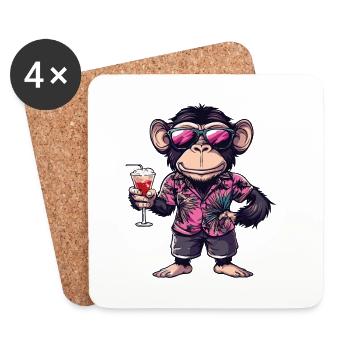 Gorilla Comic Sommer - Untersetzer (4er-Set) - Weiß - Vorne