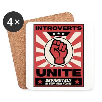 Introverts unite - Coasters (set of 4) - white - Front