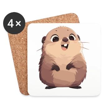 Marmottes Marmotte - Dessous de verre (lot de 4) - blanc - Devant