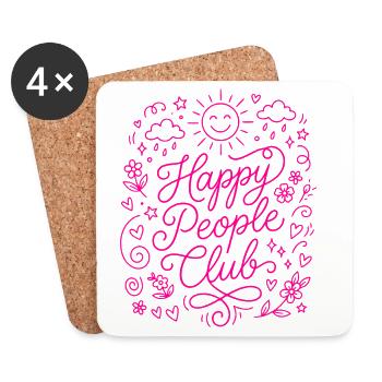 Club des Gens Heureux - Dessous de verre (lot de 4) - blanc - Devant