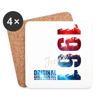 65th Birthday Gift Vintage June Vintage 1961 - Coasters (set of 4) - white - Front